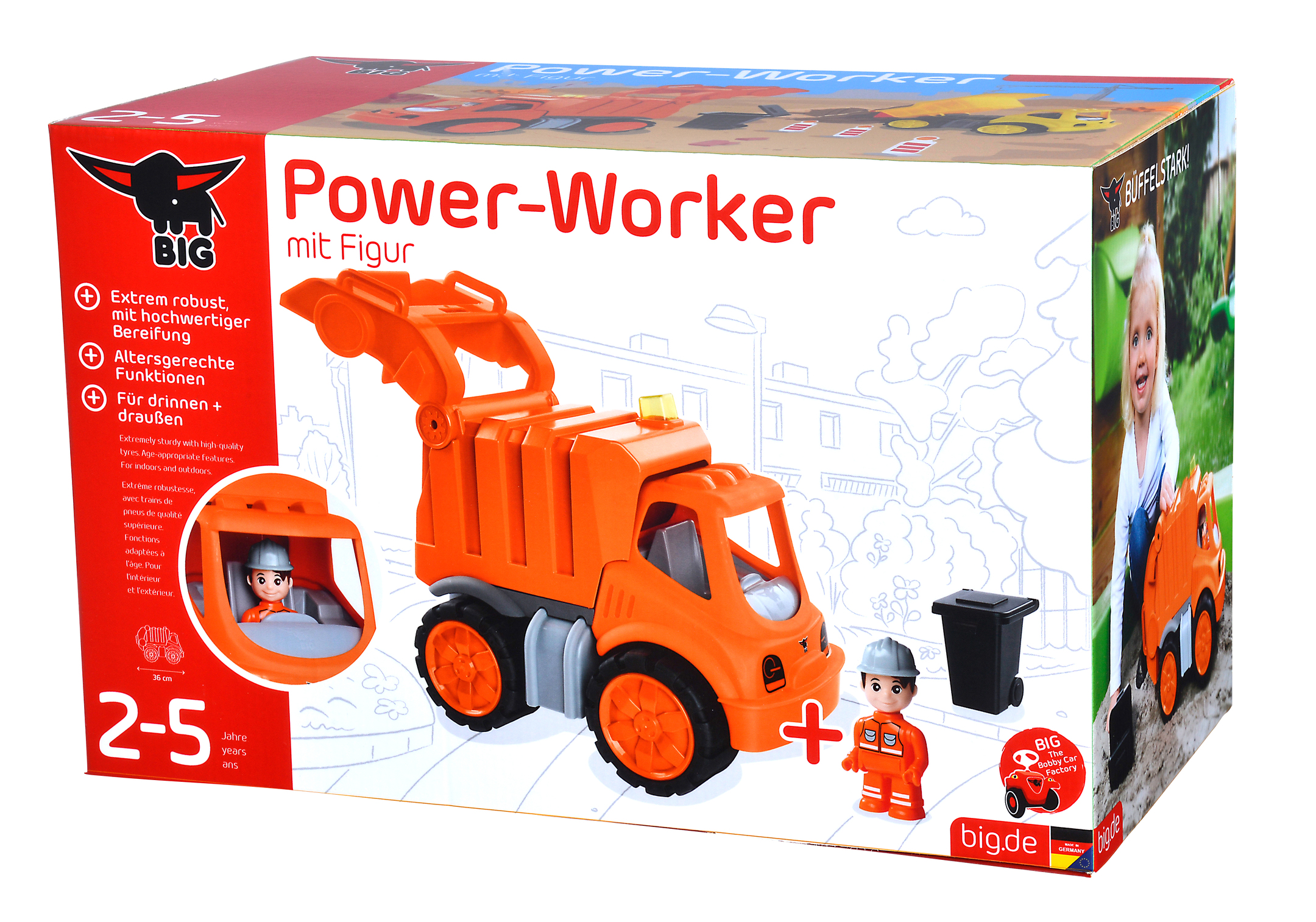 big power worker müllauto + figur